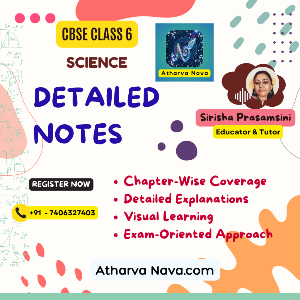 Course on CBSE Class 6 Science: Detailed Notes, Chapter-wise Questions, NCERT Solutions